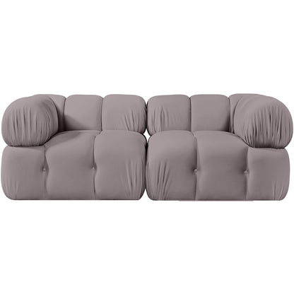 Orin Taupe Velvet Performance Fabric Upholstered 2 pc. Modular Sofa