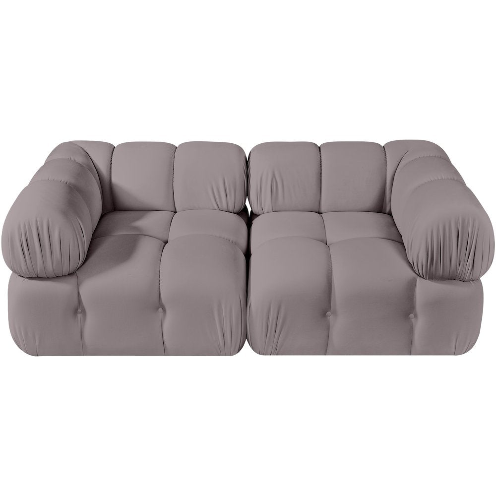 Orin Taupe Velvet Performance Fabric Upholstered 2 pc. Modular Sofa