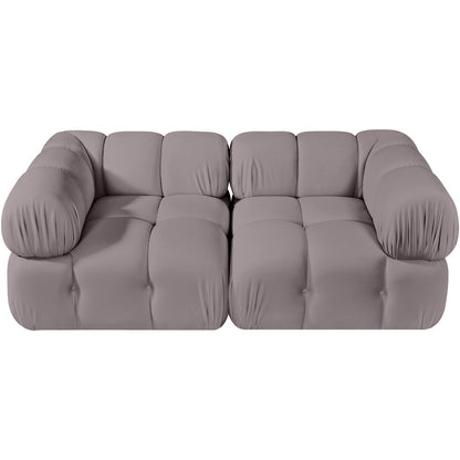 Orin Taupe Velvet Performance Fabric Upholstered 2 pc. Modular Sofa