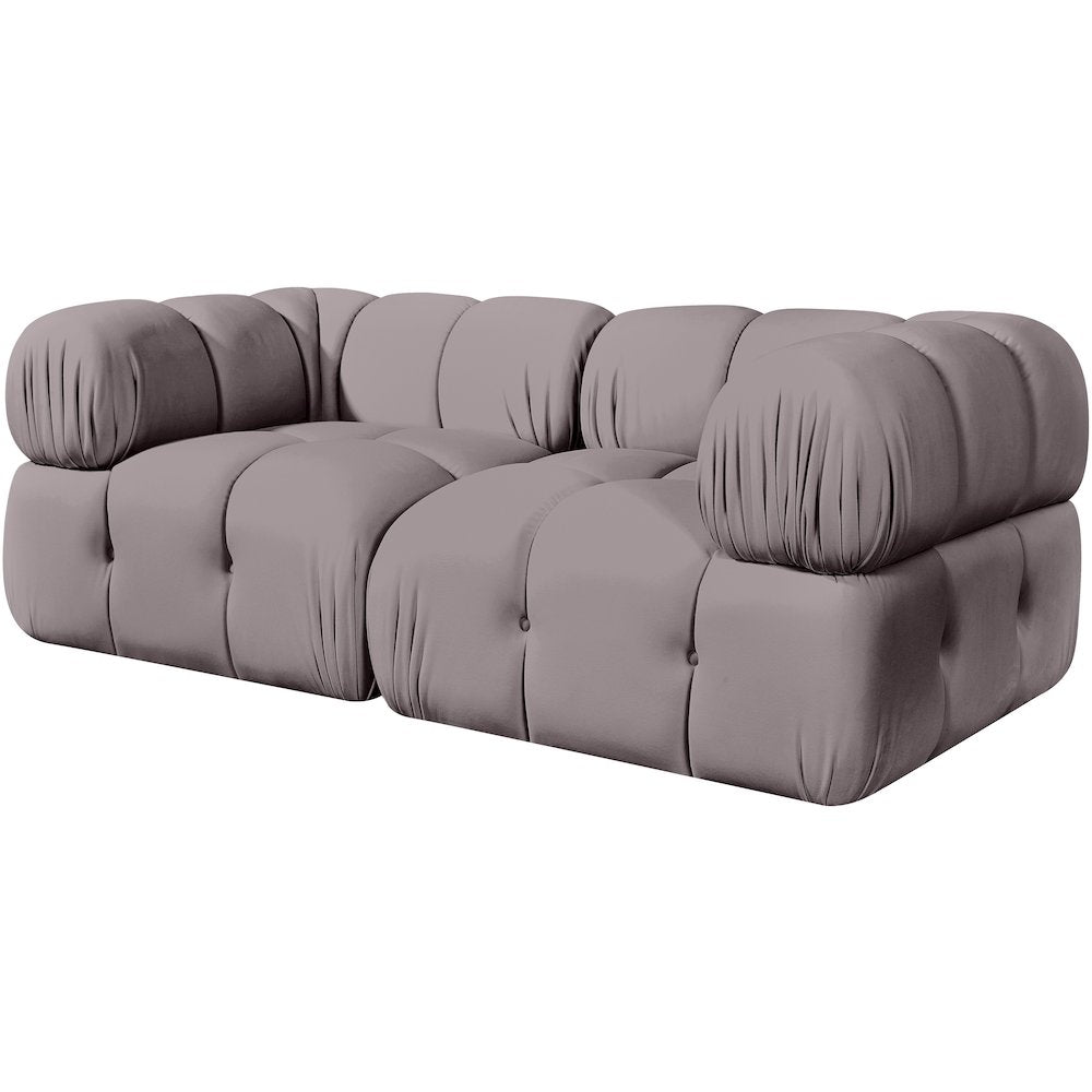Orin Taupe Velvet Performance Fabric Upholstered 2 pc. Modular Sofa