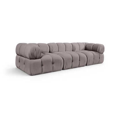 Orin Taupe Velvet Performance Fabric Upholstered 3 pc. Modular Sofa