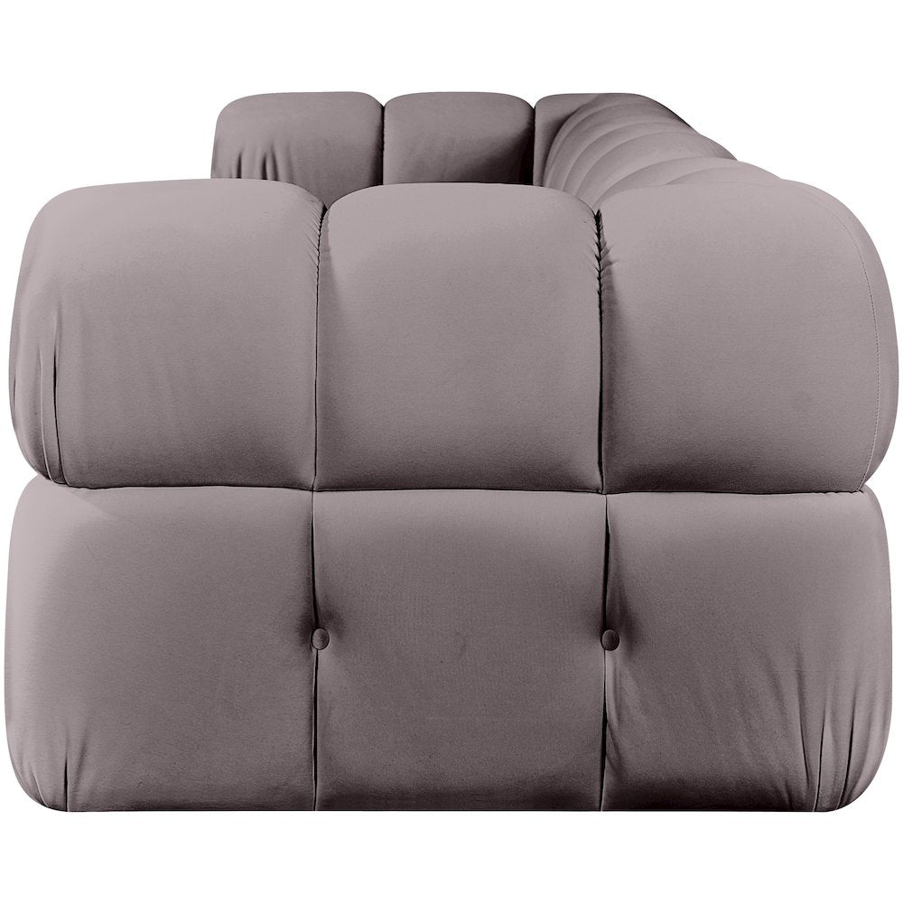 Orin Taupe Velvet Performance Fabric Upholstered 3 pc. Modular Sofa