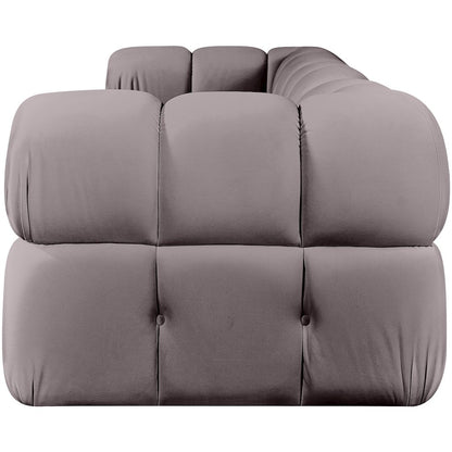 Orin Taupe Velvet Performance Fabric Upholstered 3 pc. Modular Sofa