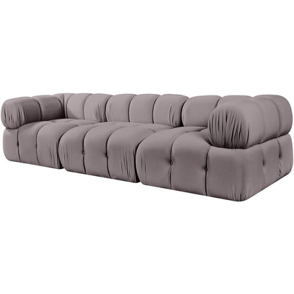 Orin Taupe Velvet Performance Fabric Upholstered 3 pc. Modular Sofa