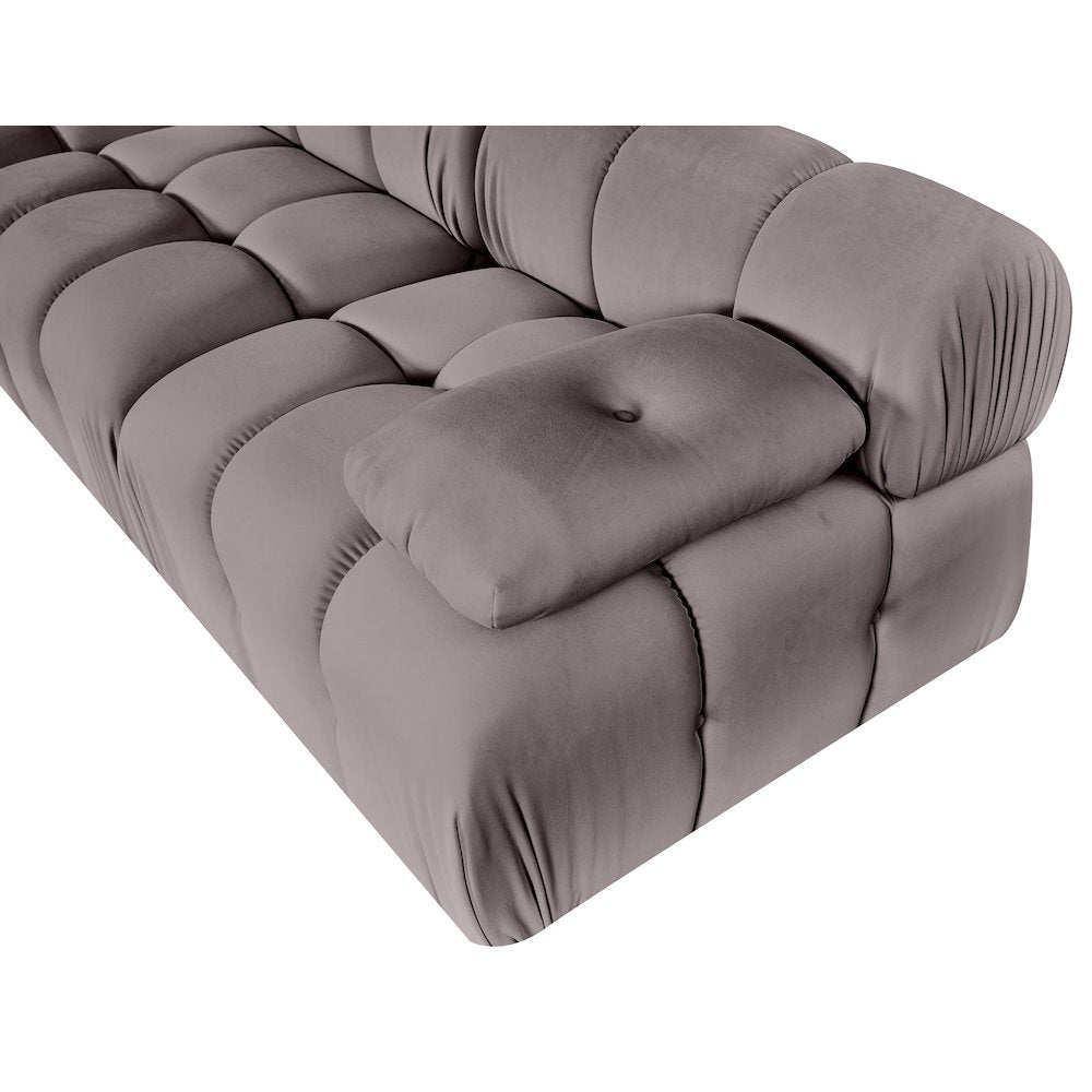 Orin Taupe Velvet Performance Fabric Upholstered 3 pc. Modular Sofa