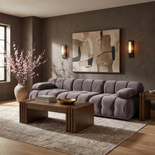 Orin Taupe Velvet Performance Fabric Upholstered 3 pc. Modular Sofa