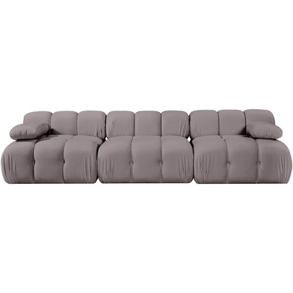Orin Taupe Velvet Performance Fabric Upholstered 3 pc. Modular Sofa