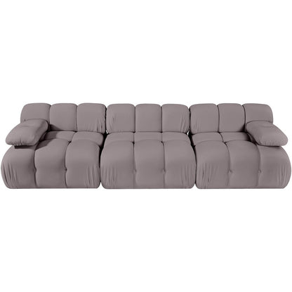 Orin Taupe Velvet Performance Fabric Upholstered 3 pc. Modular Sofa