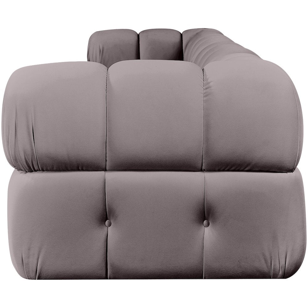 Orin Taupe Velvet Performance Fabric Upholstered 4 pc. Modular Sofa