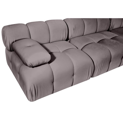 Orin Taupe Velvet Performance Fabric Upholstered 4 pc. Modular Sofa