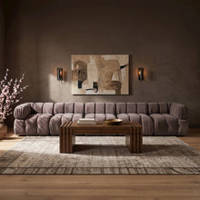 Orin Taupe Velvet Performance Fabric Upholstered 5 pc. Modular Sofa