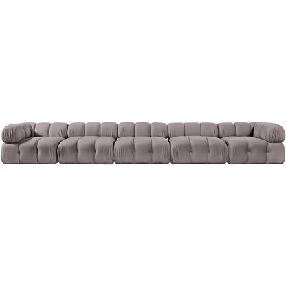 Orin Taupe Velvet Performance Fabric Upholstered 5 pc. Modular Sofa
