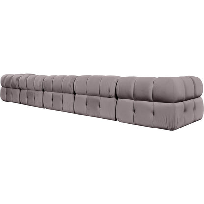 Orin Taupe Velvet Performance Fabric Upholstered 5 pc. Modular Sofa