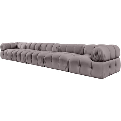 Orin Taupe Velvet Performance Fabric Upholstered 5 pc. Modular Sofa