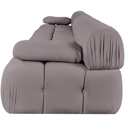 Orin Taupe Velvet Performance Fabric Upholstered 5 pc. Modular Sofa