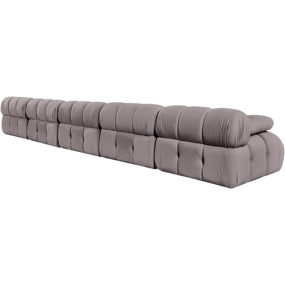 Orin Taupe Velvet Performance Fabric Upholstered 5 pc. Modular Sofa