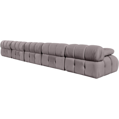 Orin Taupe Velvet Performance Fabric Upholstered 5 pc. Modular Sofa
