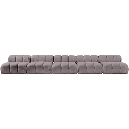 Orin Taupe Velvet Performance Fabric Upholstered 5 pc. Modular Sofa