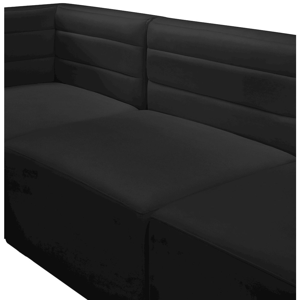 Quincy Black Velvet Modular Armless Chair