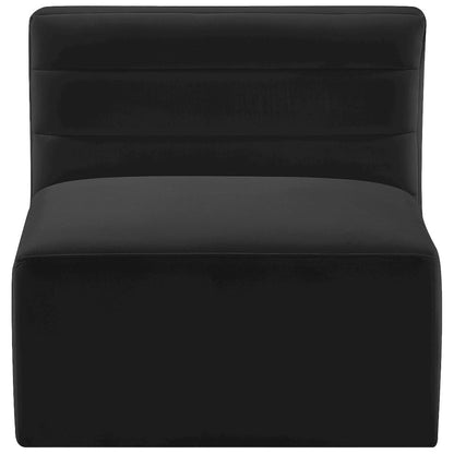 Quincy Black Velvet Modular Armless Chair
