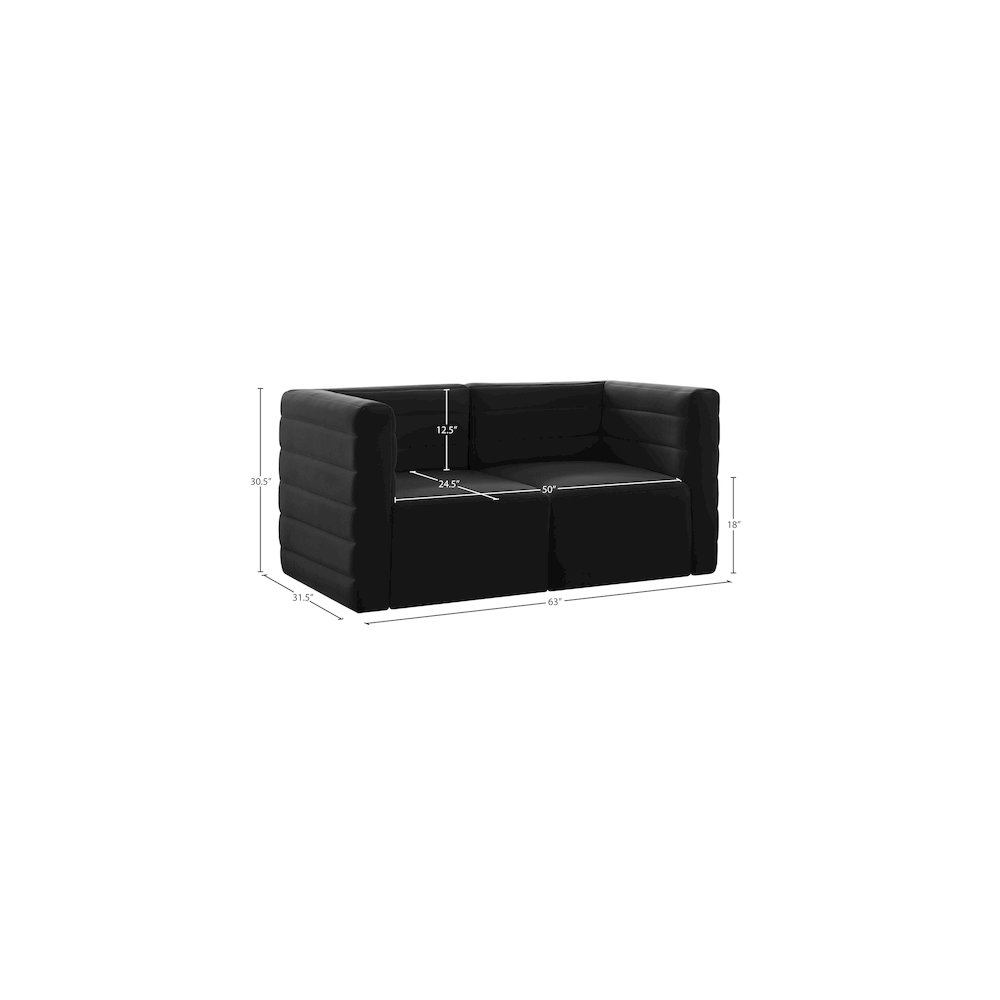 Quincy Black Velvet Modular Sofa