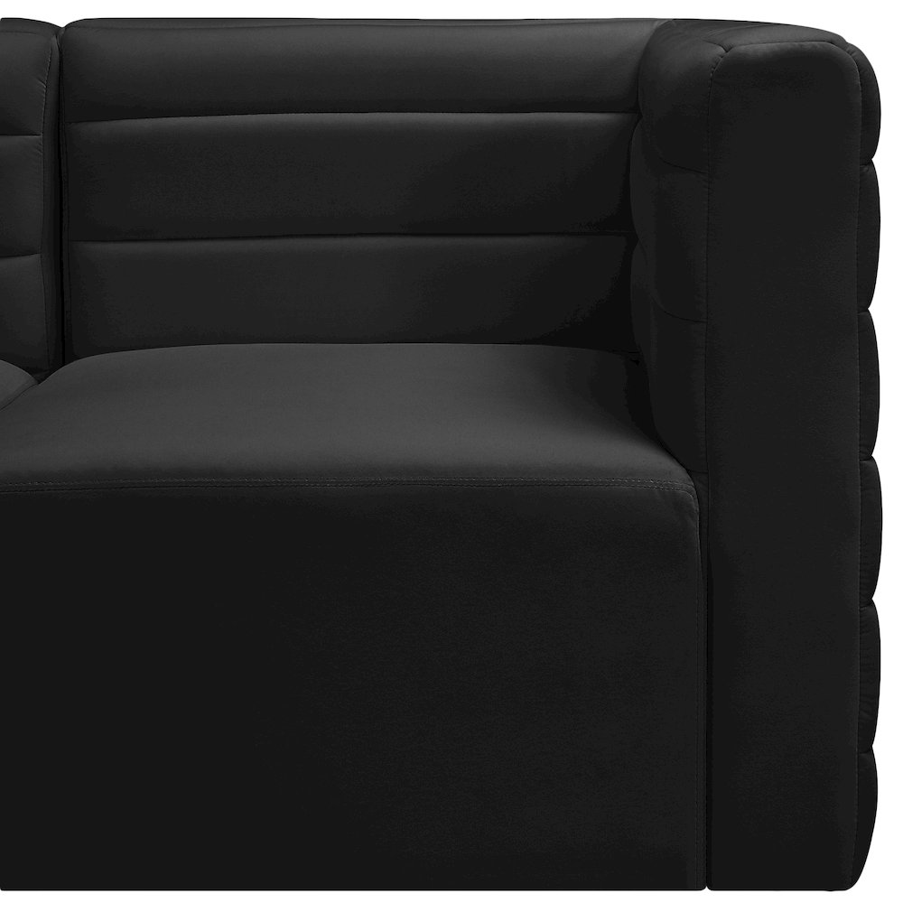 Quincy Black Velvet Modular Sofa