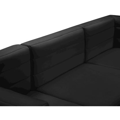 Quincy Black Velvet Modular Sofa