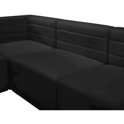 Quincy Black Velvet Modular Sofa