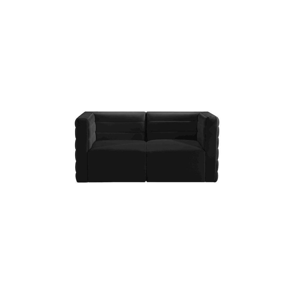 Quincy Black Velvet Modular Sofa