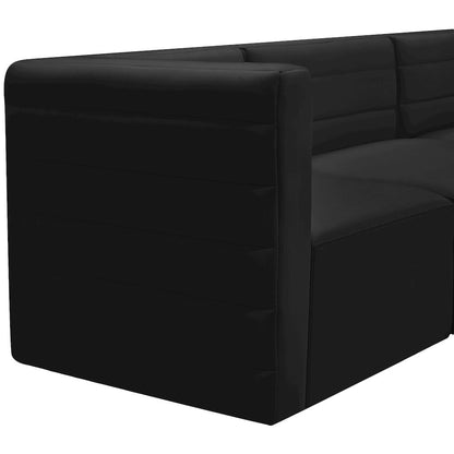 Quincy Black Velvet Modular Sofa