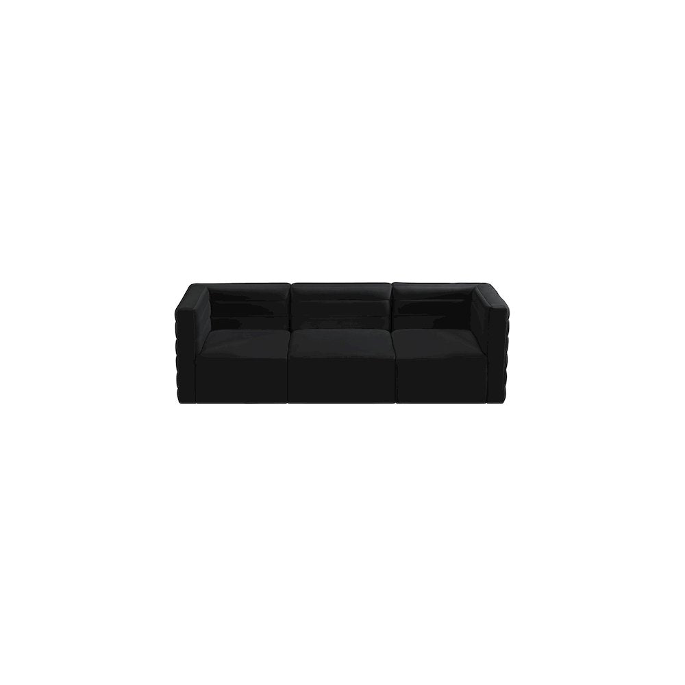 Quincy Black Velvet Modular Sofa