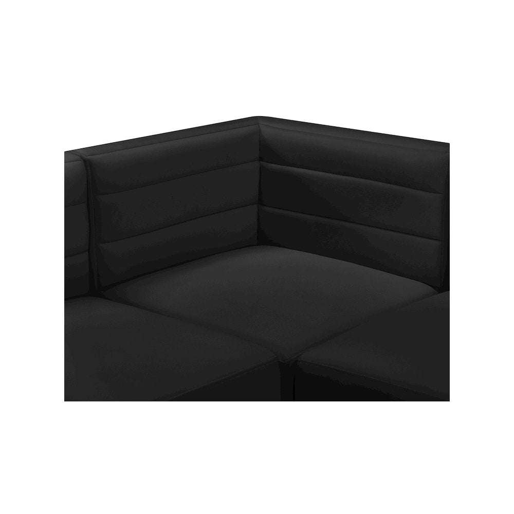 Quincy Black Velvet Modular Sofa