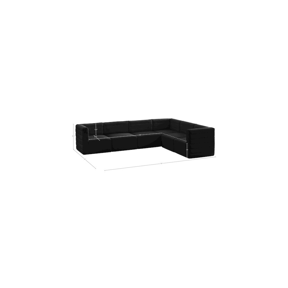 Quincy Black Velvet Modular Sectional