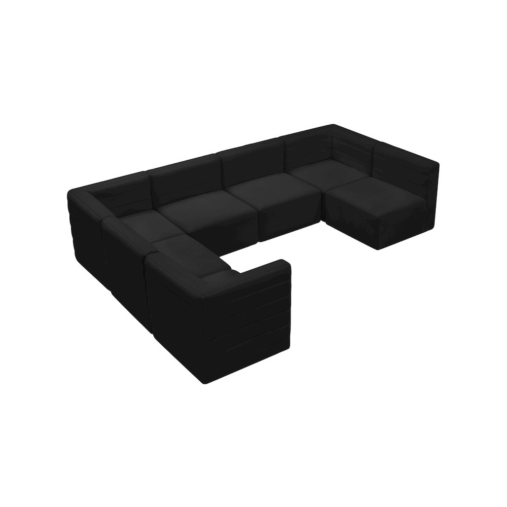 Quincy Black Velvet Modular Sectional