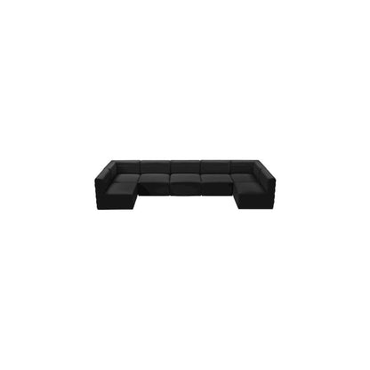 Quincy Black Velvet Modular Sectional