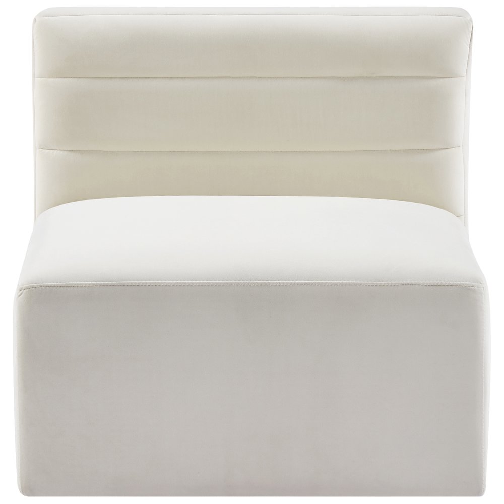 Quincy Cream Velvet Modular Armless Chair