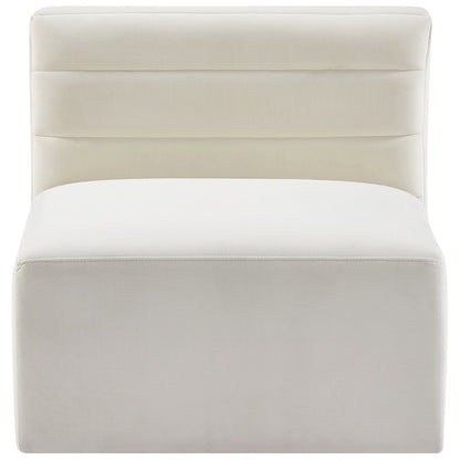 Quincy Cream Velvet Modular Armless Chair