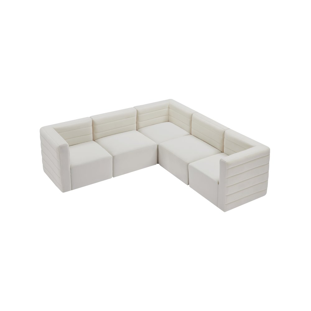 Quincy Cream Velvet Modular Sectional