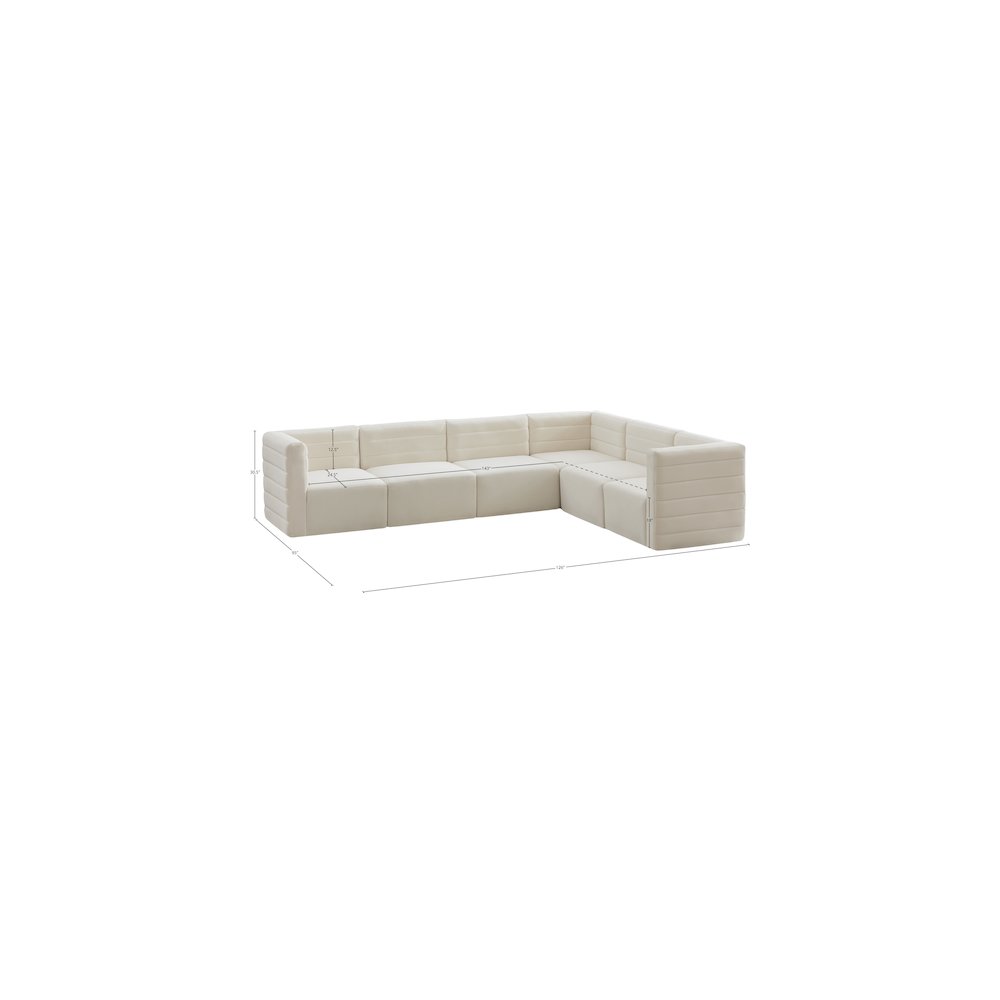 Quincy Cream Velvet Modular Sectional