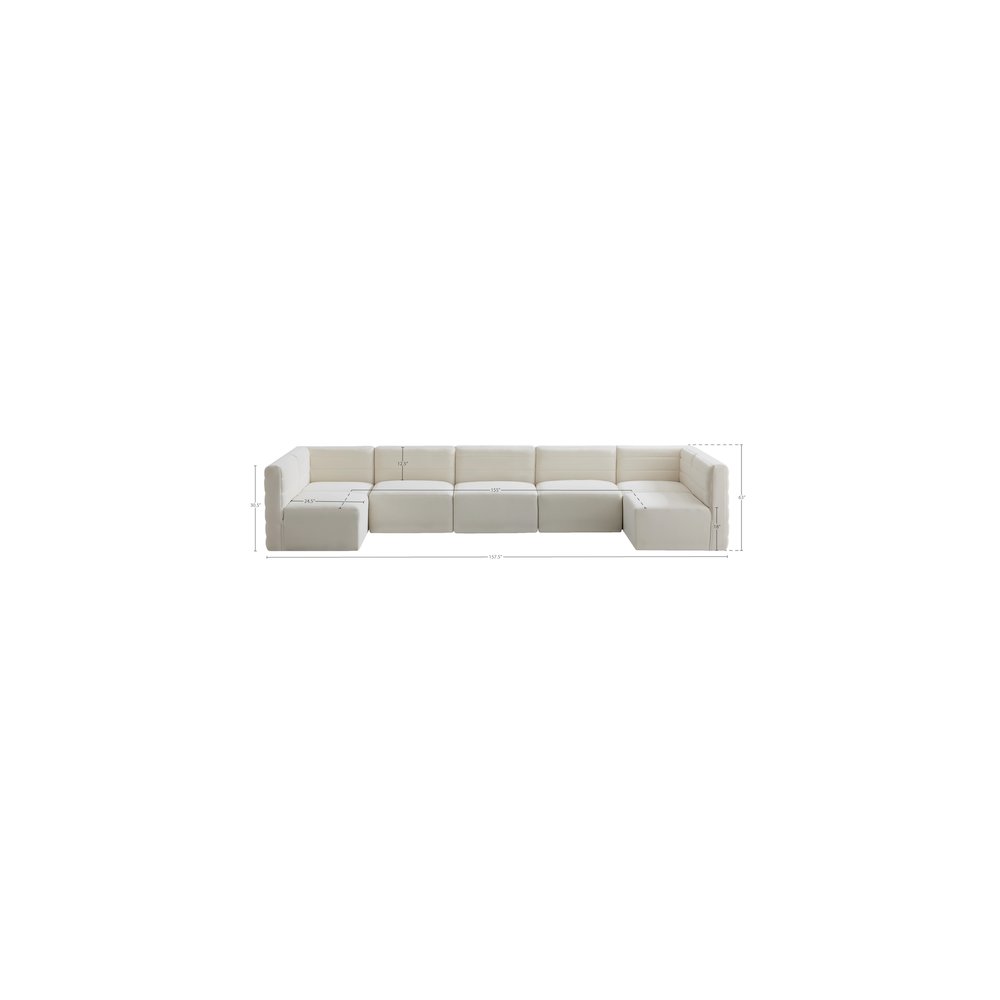 Quincy Cream Velvet Modular Sectional