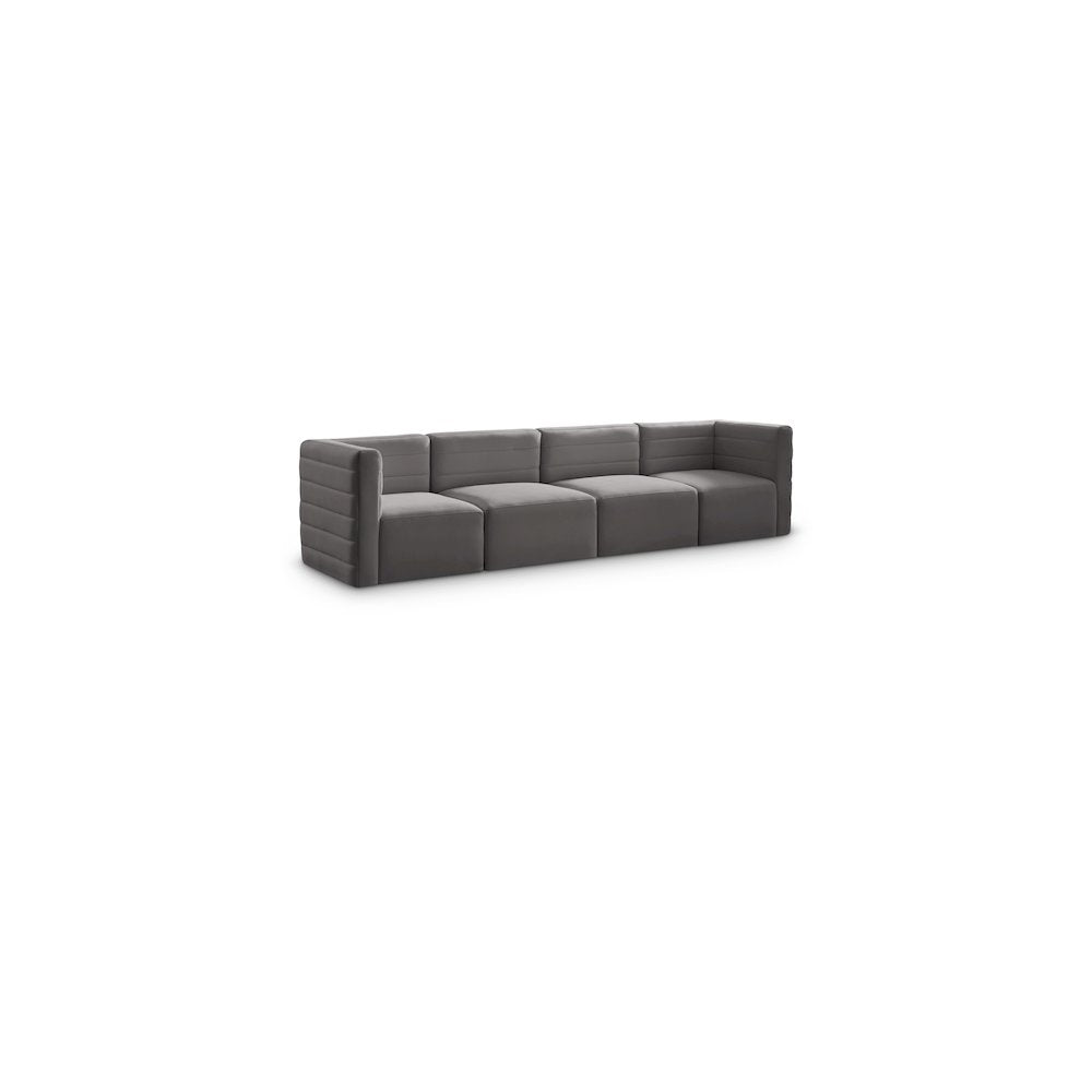 Quincy Grey Velvet Modular Sofa