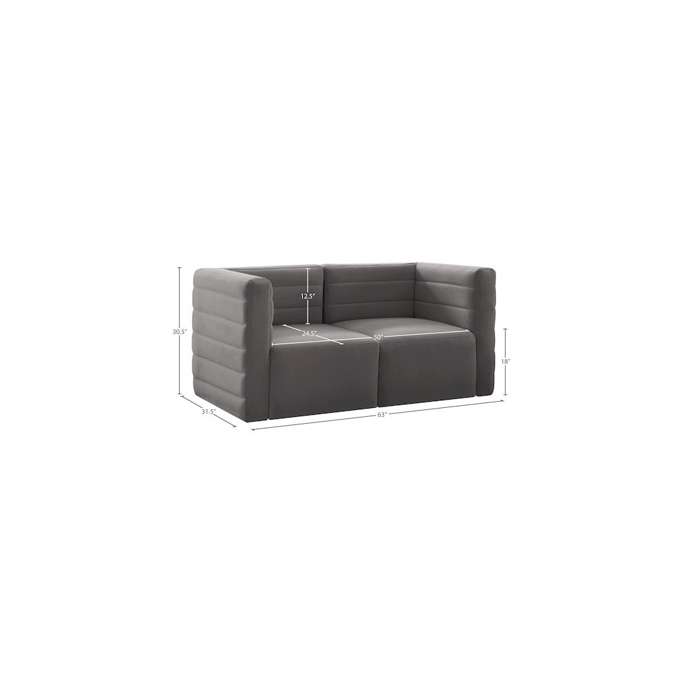 Quincy Grey Velvet Modular Sofa