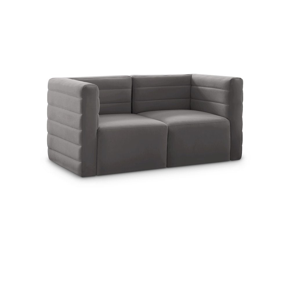 Quincy Grey Velvet Modular Sofa