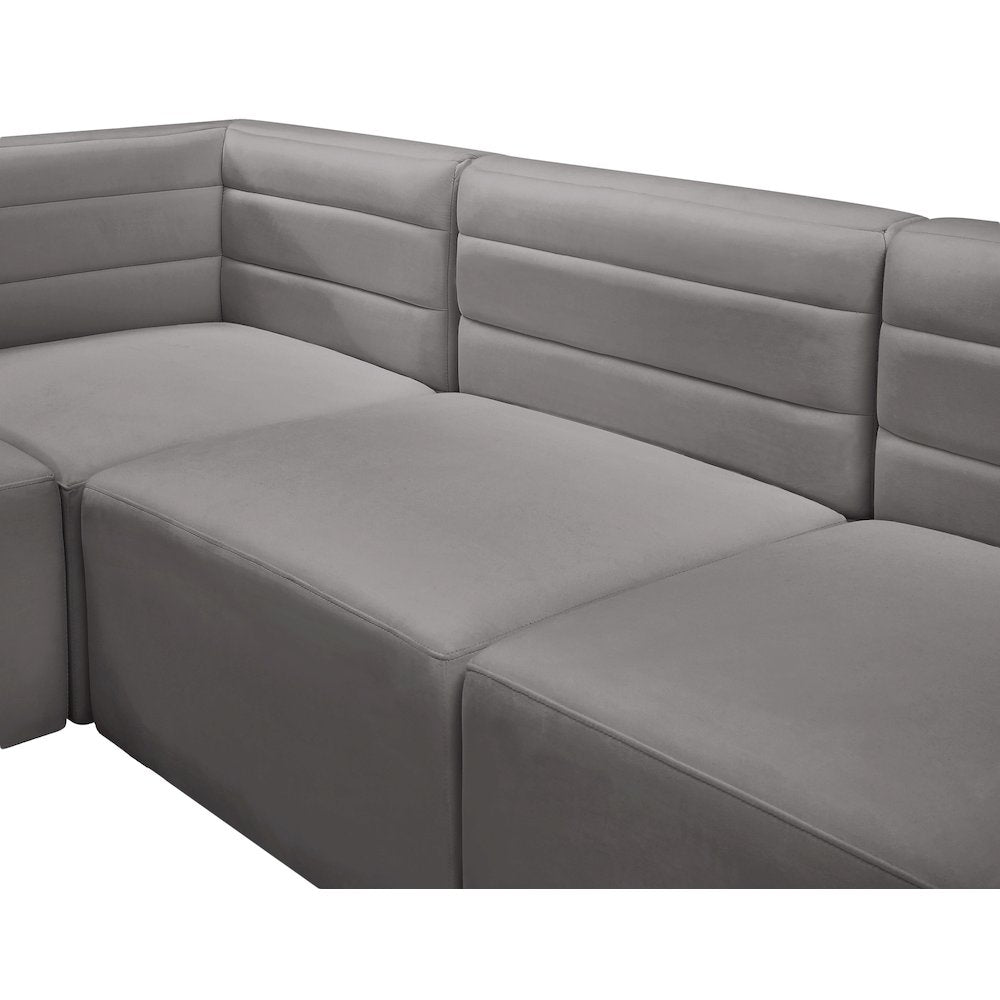 Quincy Grey Velvet Modular Sofa