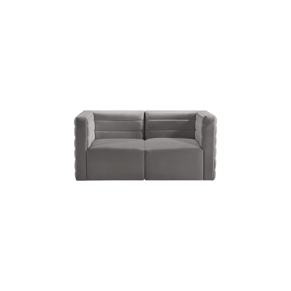 Quincy Grey Velvet Modular Sofa