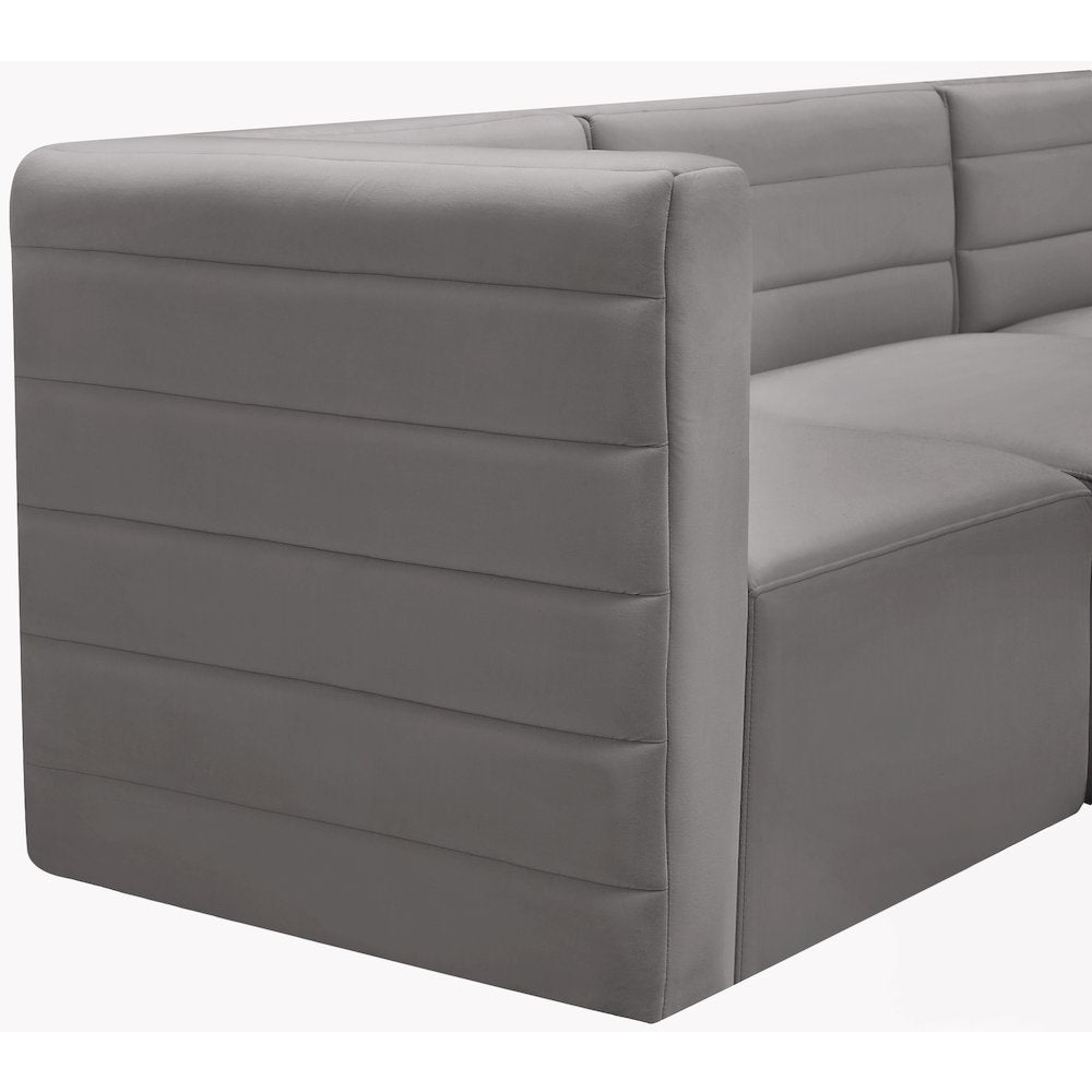 Quincy Grey Velvet Modular Sofa