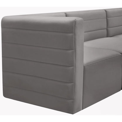 Quincy Grey Velvet Modular Sectional