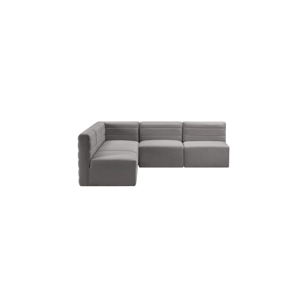 Quincy Grey Velvet Modular Sectional