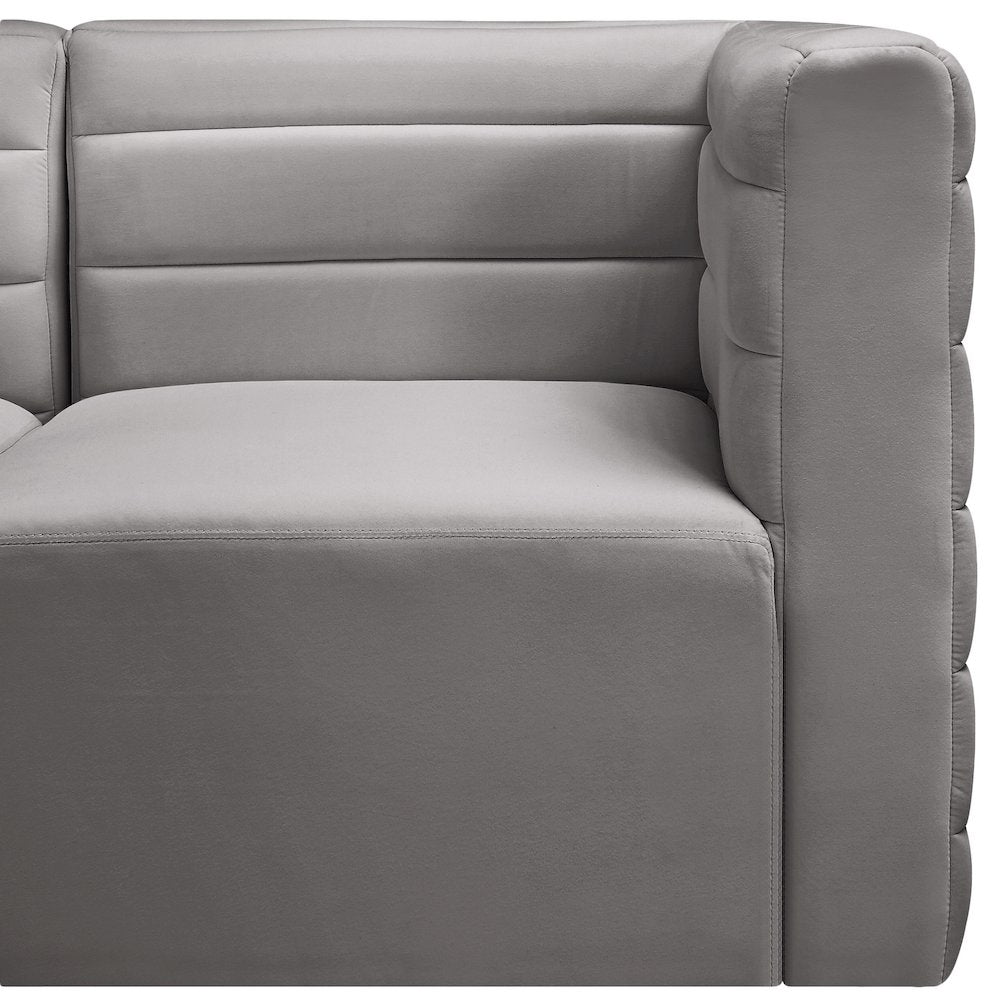 Quincy Grey Velvet Modular Sectional