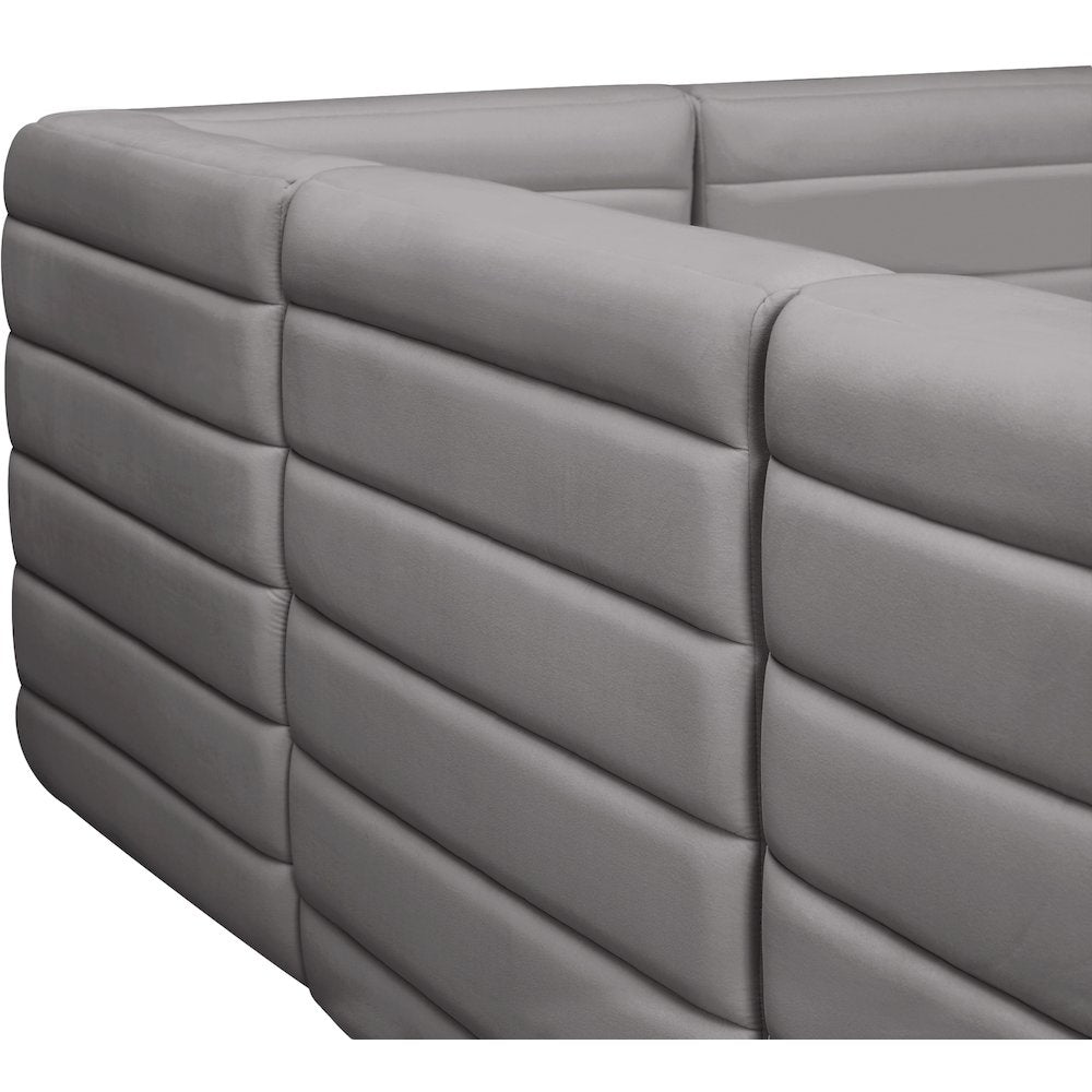 Quincy Grey Velvet Modular Sectional